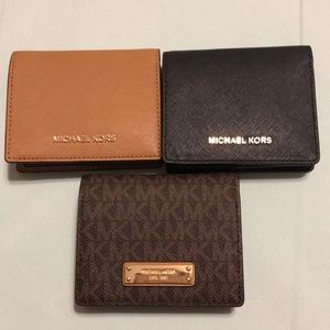 NWT Michael Kors Jet Set Leather Flap Card Holder